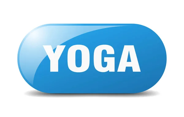 Yoga Button Rounded Glass Sign Sticker Banner — Stock Vector