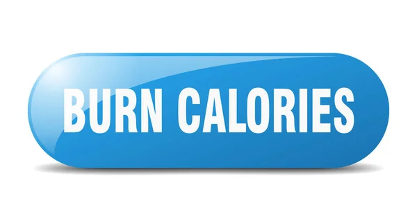 Kalorien Verbrennen Abgerundetes Glas Aufkleber Banner — Stockvektor