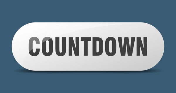 countdown button. rounded glass sign. sticker. banner
