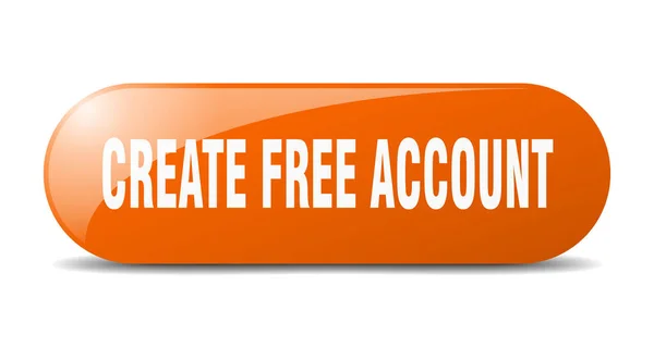 Create Free Account Button Rounded Glass Sign Sticker Banner — Stock Vector