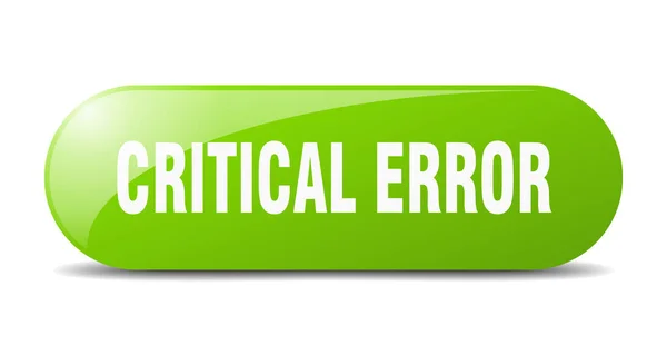 Critical Error Button Rounded Glass Sign Sticker Banner — Stock Vector