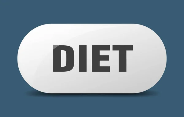 Tombol Diet Tanda Gelas Bulat Stiker Banner - Stok Vektor