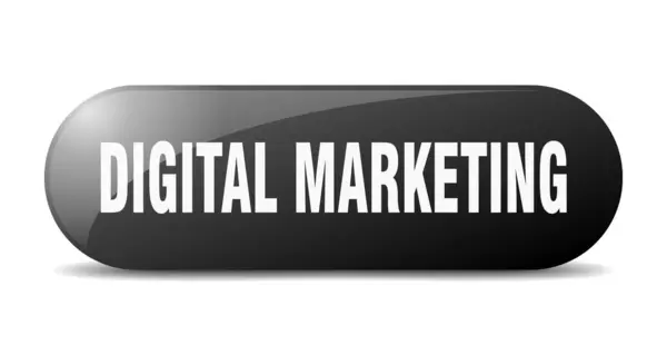 Botón Marketing Digital Signo Vidrio Redondeado Pegatina Banner — Vector de stock