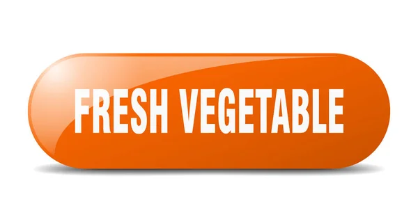 新鮮な野菜のボタン 丸みを帯びたガラスのサイン ステッカーだ — ストックベクタ