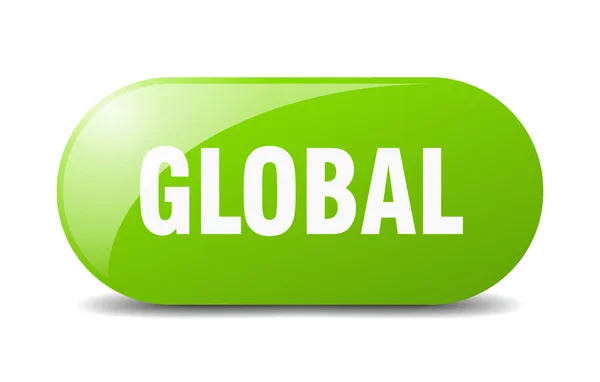 Globaler Knopf Abgerundetes Glas Aufkleber Banner — Stockvektor