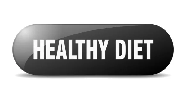 Healthy Diet Button Rounded Glass Sign Sticker Banner — Stock Vector