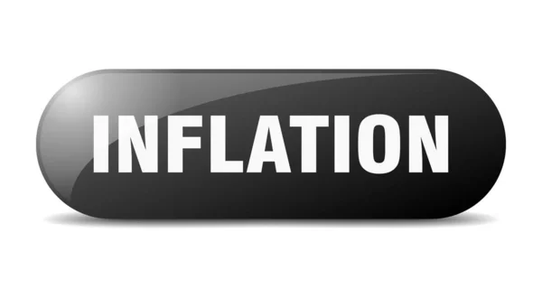 Inflationsknopf Abgerundetes Glas Aufkleber Banner — Stockvektor