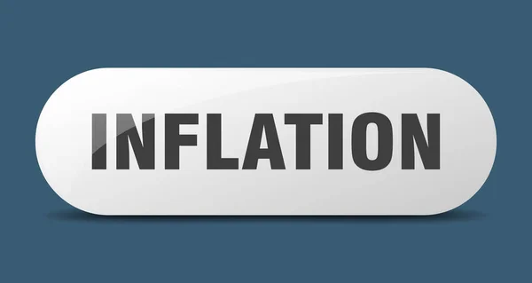 Inflační Tlačítko Zakulacené Sklo Samolepku Nápis — Stockový vektor