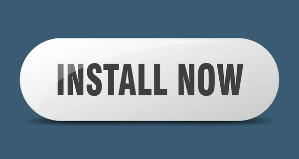 Install Now Button Rounded Glass Sign Sticker Banner — Stock Vector