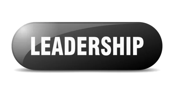 Leadership Button Rounded Glass Sign Sticker Banner — Stock Vector