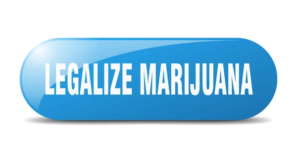Marihuana Legalisieren Abgerundetes Glas Aufkleber Banner — Stockvektor