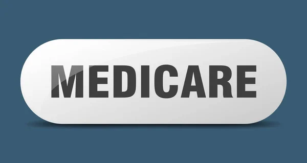 Botão Medicare Sinal Vidro Arredondado Autocolante Banner — Vetor de Stock