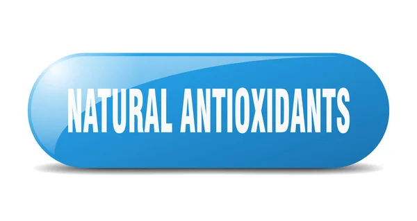 Botão Antioxidantes Naturais Sinal Vidro Arredondado Autocolante Banner — Vetor de Stock