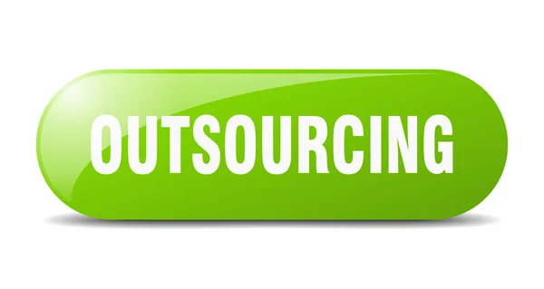 Pulsante Outsourcing Segno Vetro Arrotondato Adesivo Banner — Vettoriale Stock