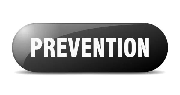 Prevention Button Rounded Glass Sign Sticker Banner — Stock Vector