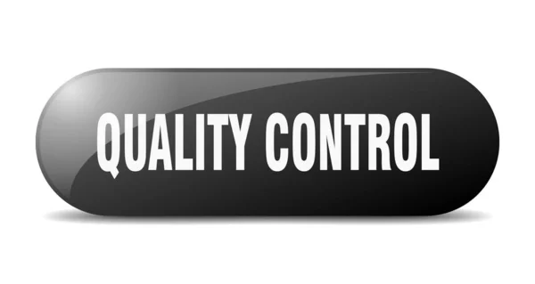 Botón Control Calidad Signo Vidrio Redondeado Pegatina Banner — Vector de stock