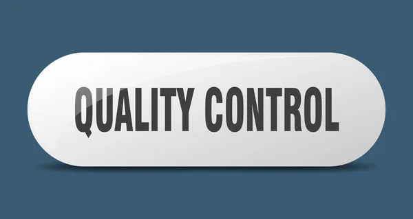 Quality Control Button Rounded Glass Sign Sticker Banner — Stock Vector