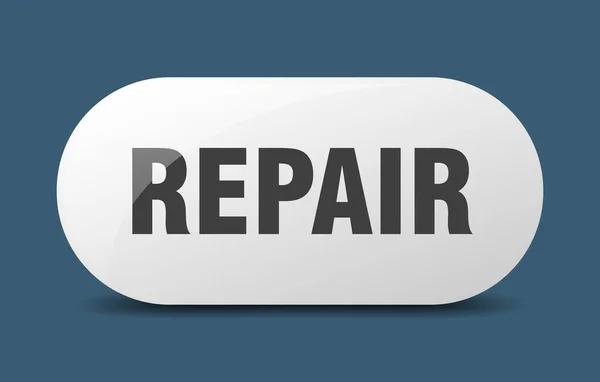 Botón Reparación Signo Vidrio Redondeado Pegatina Banner — Vector de stock
