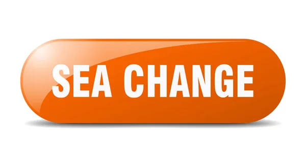 Sea Change Button Rounded Glass Sign Sticker Banner — Stock Vector