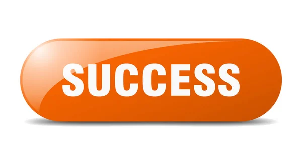 Κουμπί Επιτυχίας Στρογγυλεμένο Γυάλινο Σημάδι Αυτοκόλλητο Banner — Διανυσματικό Αρχείο