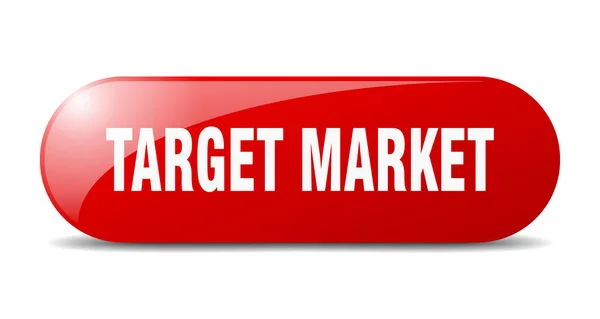 Target Market Button Rounded Glass Sign Sticker Banner — Stock Vector