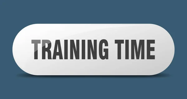 Training Time Button Rounded Glass Sign Sticker Banner — Stock Vector