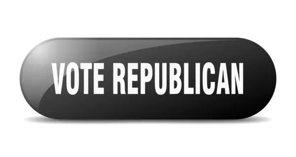 Vote Republican Button Rounded Glass Sign Sticker Banner — Stock Vector