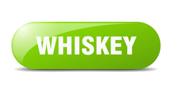 Whiskey Knopf Abgerundetes Glas Aufkleber Banner — Stockvektor
