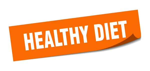 健康饮食贴纸 正方形孤立的皮勒标志 — 图库矢量图片