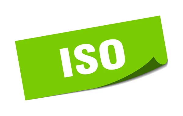 Iso Sticker Vierkant Geïsoleerd Schilbord Etiket — Stockvector