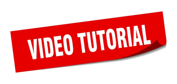 Pegatina Video Tutorial Signo Pelador Aislado Cuadrado Etiqueta — Vector de stock