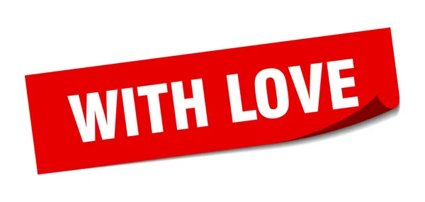 Aşk Çıkartmasıyla Kare Soyucu Işareti Etiket — Stok Vektör