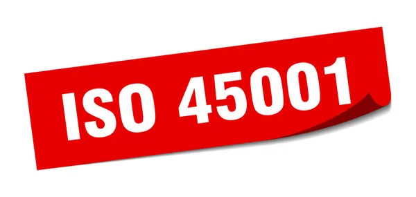 45001 Çıkartması Kare Soyucu Işareti Etiket — Stok Vektör