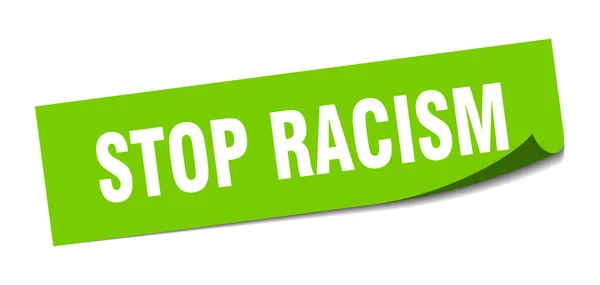 Σταμάτα Αυτοκόλλητο Ρατσισμού Τετράγωνο Απομονωμένο Σημάδι Αποφλοιωτή Ετικέτα — Διανυσματικό Αρχείο