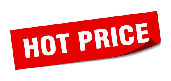 Etiqueta Preço Quente Sinal Descascador Isolado Quadrado Rótulo — Vetor de Stock
