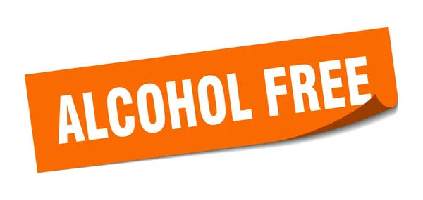 Etiqueta Livre Álcool Sinal Descascador Isolado Quadrado Rótulo — Vetor de Stock