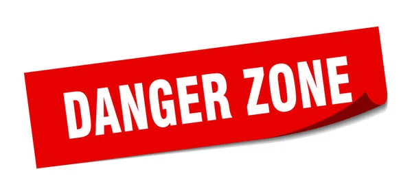 Etiqueta Zona Perigo Sinal Descascador Isolado Quadrado Rótulo — Vetor de Stock