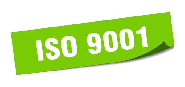 Etiqueta Iso 9001 Signo Pelador Aislado Cuadrado Etiqueta — Vector de stock