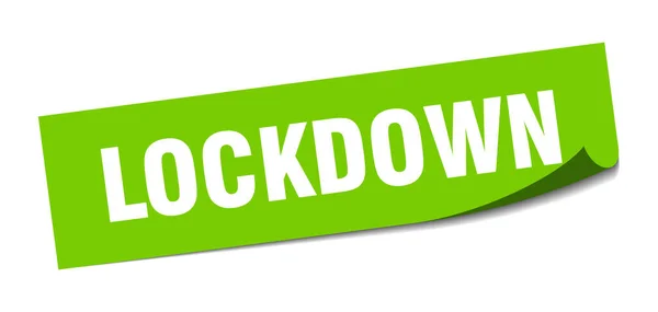 Lockdown Sticker Square Isolated Peeler Sign Label — Stock Vector