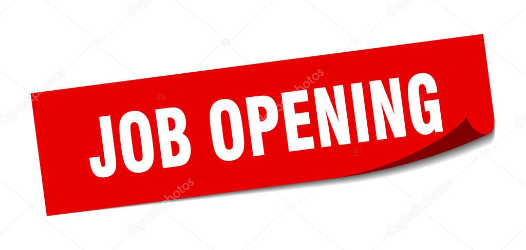 job opening sticker. square isolated peeler sign. label