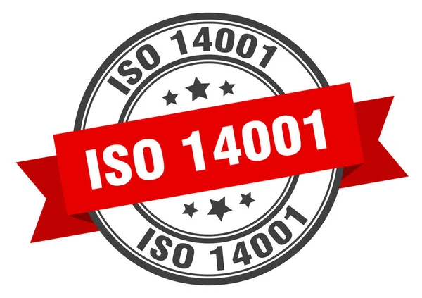 Iso 14001 Etikettskilt Rundt Stempel Bånd Bånd – stockvektor