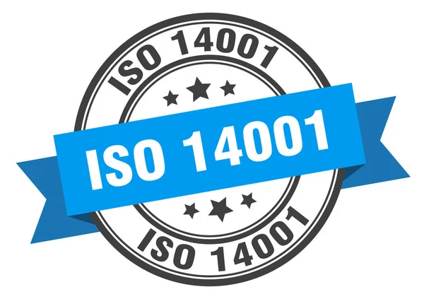 Etikettskylt Iso 14001 Rund Stämpel Band Band — Stock vektor