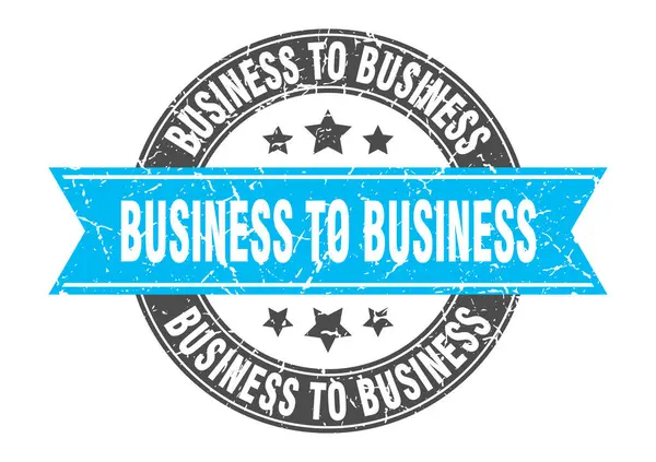 Timbro Rotondo Business Business Con Nastro Firma Etichetta — Vettoriale Stock