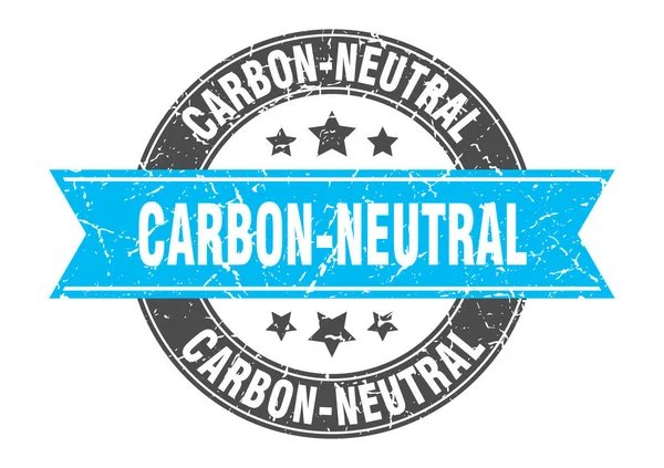Carbon Neutral Stamp Ribbon Sign Label — Stock Vector