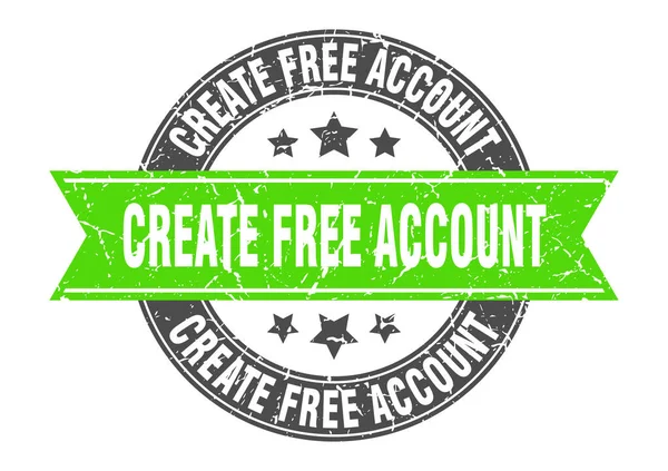 Create Free Account Stamp Ribbon Подписать Этикетка — стоковый вектор