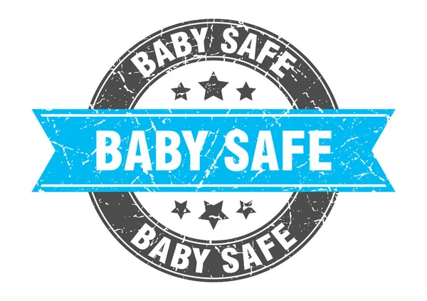 Baby Safe Stamp Ribbon Sign Label — Stock Vector