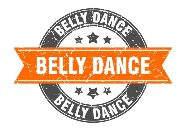 Belly Dance Stamp Ribbon Sign Label — Stock Vector