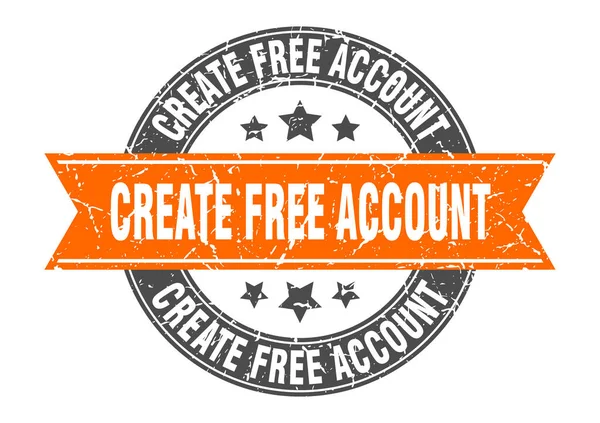 Create Free Account Stamp Ribbon Подписать Этикетка — стоковый вектор