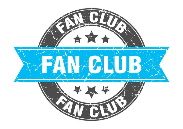 Fan Club Στρογγυλό Γραμματόσημο Κορδέλα Υπόγραψε Ετικέτα — Διανυσματικό Αρχείο