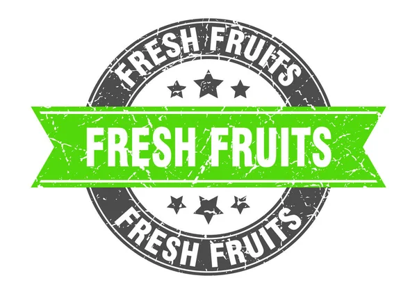 Fresh Fruits Stamp Ribbon Sign Label — Stock Vector